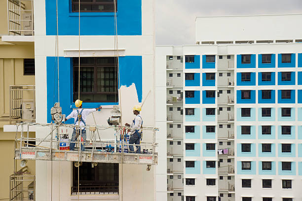 Workers on an industrial site